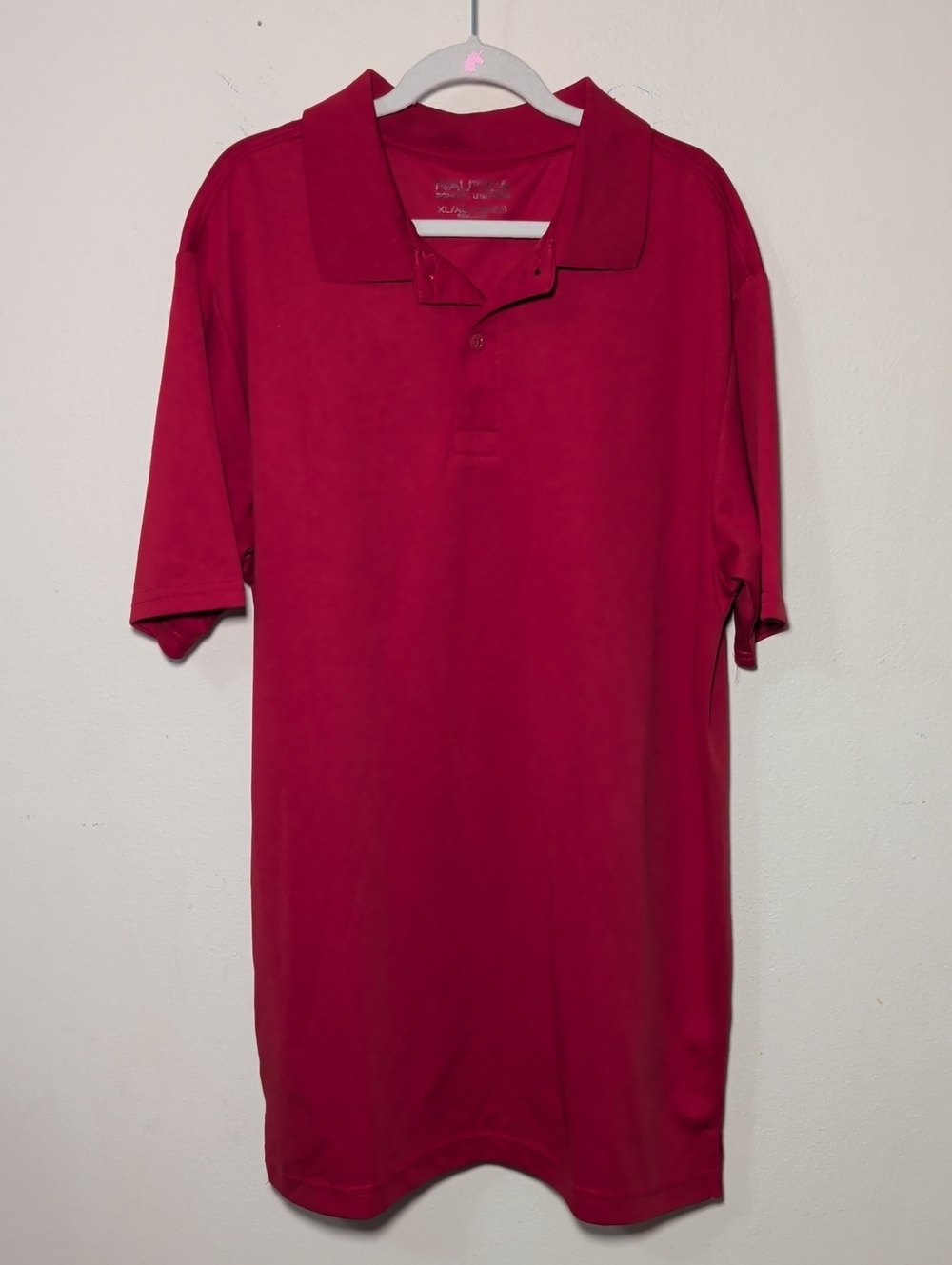 Nautica School Uniform Polo Shirt Red Short Sleeve Preppy Top Boys Size XL 18/20